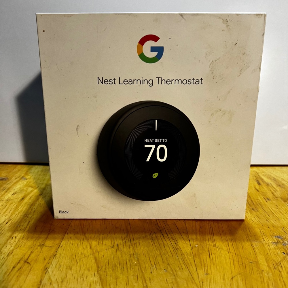 Google Nest Learning Thermostat 3rd Gen Black Smart Wi-Fi Programmable T3007EF